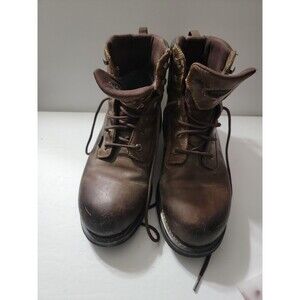 WOLVERINE MEN'S W10315 BROWN LEATHER WATERPROOF CABOR EPX WORK BOOTS SIZE 12 EW